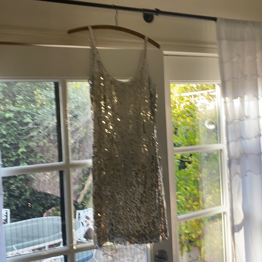 Vintage Silver Sequence Cocktail Dress